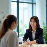Sakura HR staff interviewing candidate at a modern desk